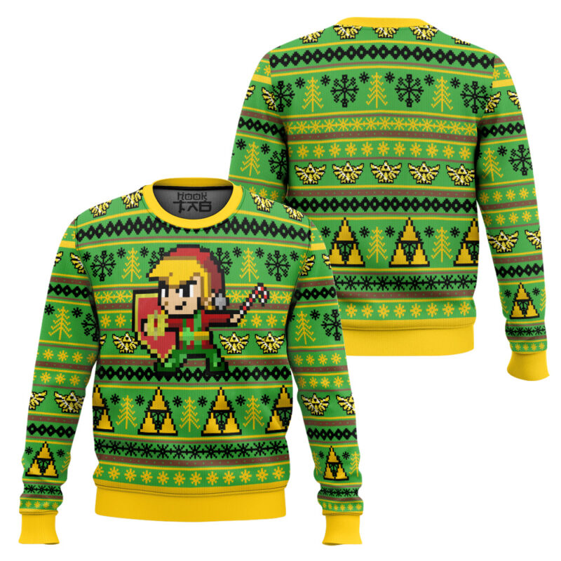 Hooktab Legend Of Zelda Elf Link Ugly Christmas Sweater Hooktab Legend Of Zelda Elf Link Ugly Christmas Sweater