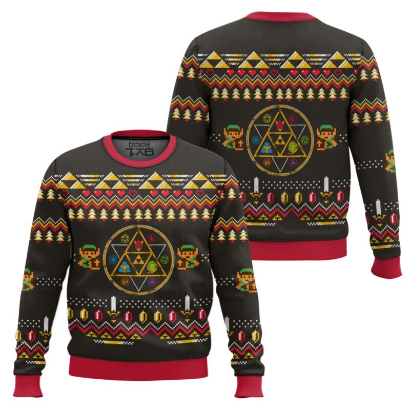Hooktab Legend Of Zelda Rupee Ugly Christmas Sweater Hooktab Legend Of Zelda Rupee Ugly Christmas Sweater
