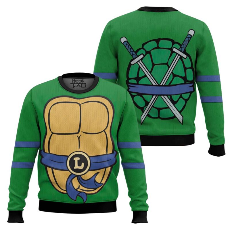 Hooktab Leo Outfit Teenage Mutant Ninja Turtles Ugly Christmas Sweater Hooktab Leo Outfit Teenage Mutant Ninja Turtles Ugly Christmas Sweater