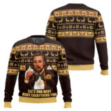 Hooktab Leonardo Dicaprio Cats And Wine Make Everything Fine Ugly Christmas Sweater