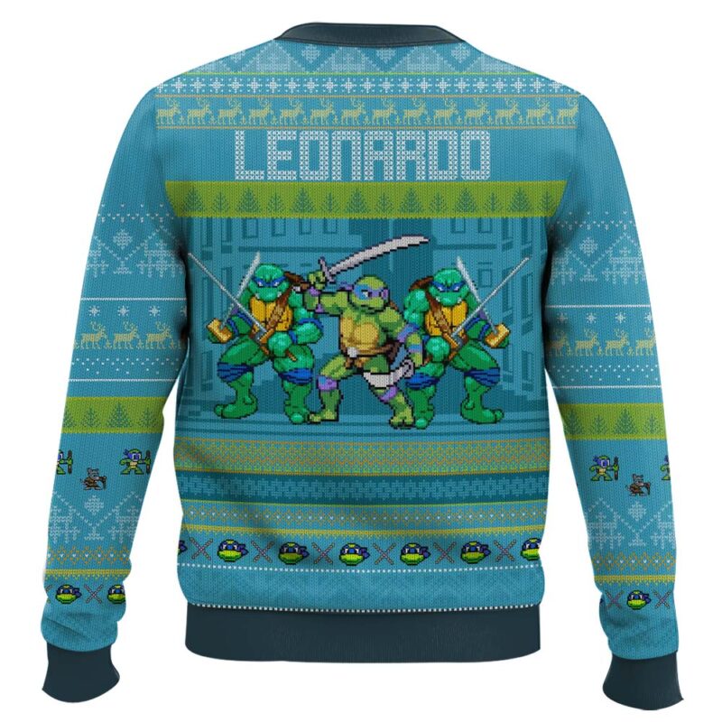 Hooktab Leonardo Teenage Mutant Ninja Turtles Ugly Christmas Sweater Hooktab Leonardo Teenage Mutant Ninja Turtles Ugly Christmas Sweater