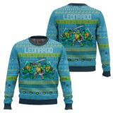 Hooktab Leonardo Teenage Mutant Ninja Turtles Ugly Christmas Sweater