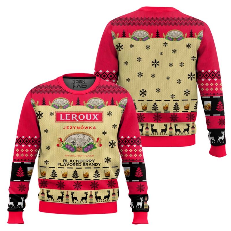 Hooktab Leroux Blackberry Brandy Ugly Christmas Sweater Hooktab Leroux Blackberry Brandy Ugly Christmas Sweater