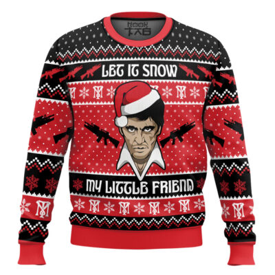 Hooktab Let It Snow Scarface Ugly Christmas Sweater