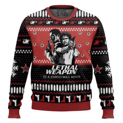 Hooktab Lethal Weapon Is A Christmas Movie Ugly Christmas Sweater