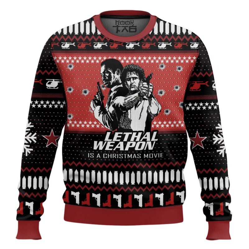 Hooktab Lethal Weapon Is A Christmas Movie Ugly Christmas Sweater
