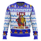 Hooktab Let's Fxcking Go Deadpool & Wolverine - Blue Ugly Christmas Sweater