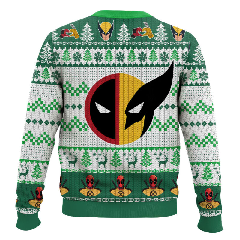 Hooktab Let's Fxcking Go Deadpool & Wolverine - Green Ugly Christmas Sweater Hooktab Let's Fxcking Go Deadpool & Wolverine - Green Ugly Christmas Sweater