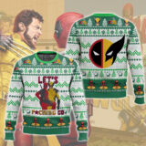 Hooktab Let's Fxcking Go Deadpool & Wolverine - Green Ugly Christmas Sweater