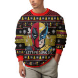 Hooktab Let's Go Deadpool & Wolverine Ugly Christmas Sweater