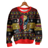 Hooktab Let's Go Deadpool & Wolverine Ugly Christmas Sweater