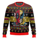 Hooktab Let's Go Deadpool & Wolverine Ugly Christmas Sweater