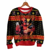 Hooktab Let's Take A Selfie Deadpool & Wolverine Ugly Christmas Sweater