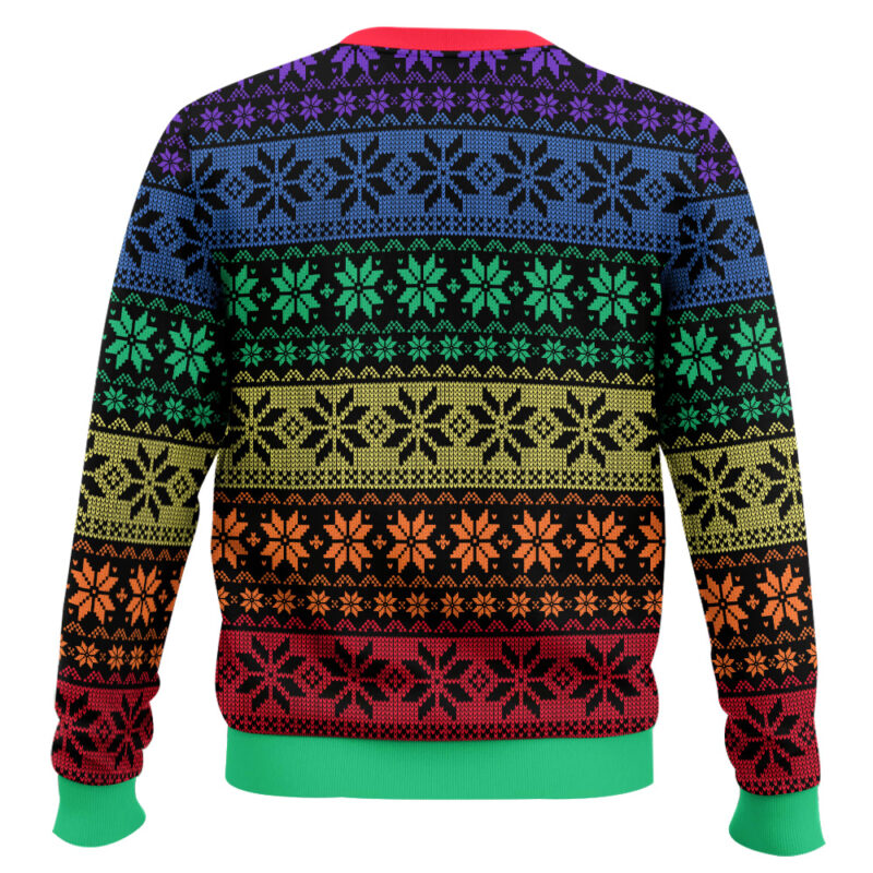 Hooktab LGBT Pride Flag Ugly Christmas Sweater Hooktab LGBT Pride Flag Ugly Christmas Sweater