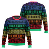 Hooktab LGBT Pride Flag Ugly Christmas Sweater