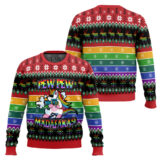 Hooktab LGBT Unicorn Pew Pew Madafakas Ugly Christmas Sweater