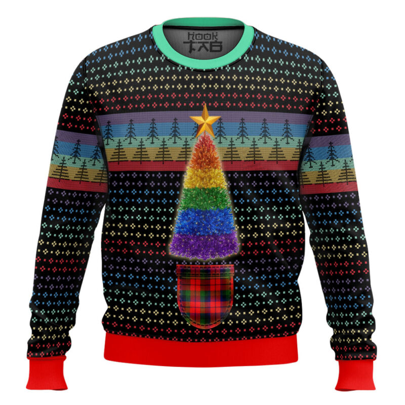 Hooktab LGBTQ+ Christmas Tree Ugly Christmas Sweater