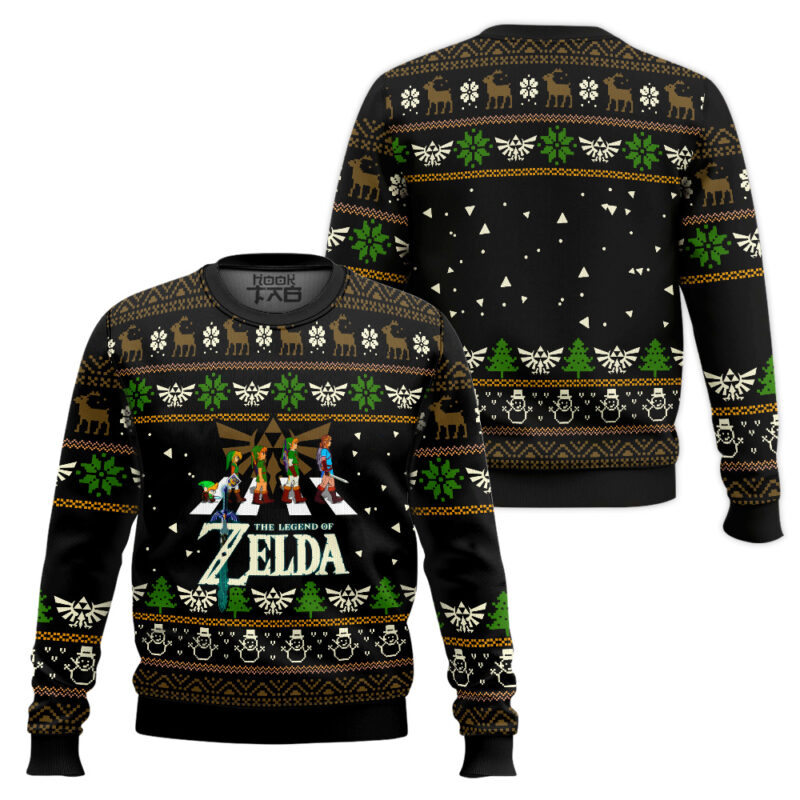 Hooktab Link Abbey Road The Legend Of Zelda Ugly Christmas Sweater Hooktab Link Abbey Road The Legend Of Zelda Ugly Christmas Sweater