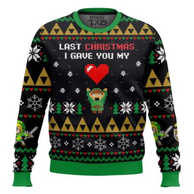 Hooktab Link Give You My Heart Legend Of Zelda Ugly Christmas Sweater
