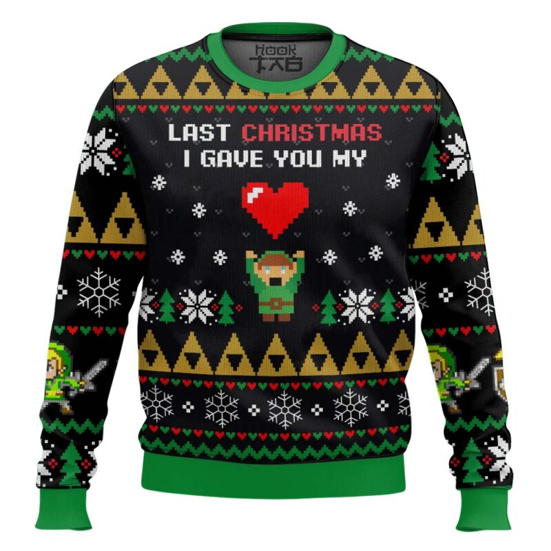 Hooktab Link Give You My Heart Legend Of Zelda Ugly Christmas Sweater