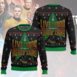 Hooktab Live Long And Merry Xmas 1966 Star Trek Ugly Christmas Sweater