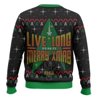 Hooktab Live Long And Merry Xmas 1966 Star Trek Ugly Christmas Sweater