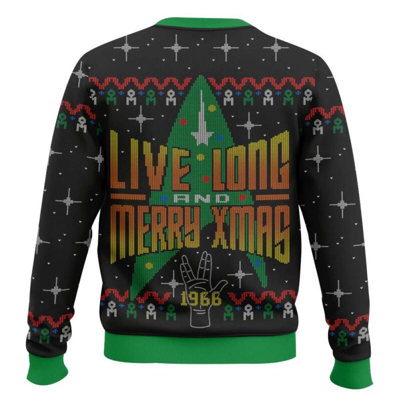 Hooktab Live Long And Merry Xmas 1966 Star Trek Ugly Christmas Sweater Hooktab Live Long And Merry Xmas 1966 Star Trek Ugly Christmas Sweater
