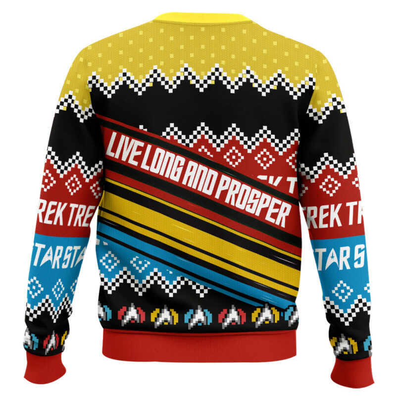 Hooktab Live Long And Prosper Star Trek Ugly Christmas Sweater Hooktab Live Long And Prosper Star Trek Ugly Christmas Sweater