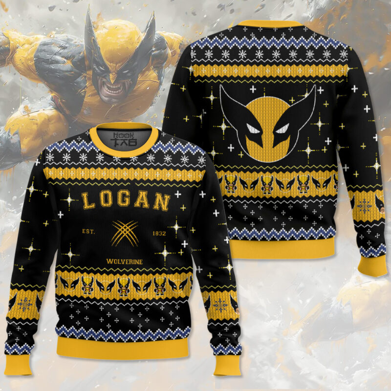 Hooktab Logan Wolverine Ugly Christmas Sweater Hooktab Logan Wolverine Ugly Christmas Sweater