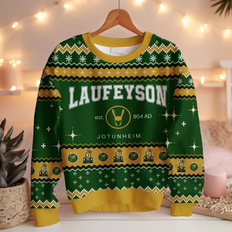Hooktab Loki Laufeyson Marvel Ugly Christmas Sweater Hooktab Loki Laufeyson Marvel Ugly Christmas Sweater