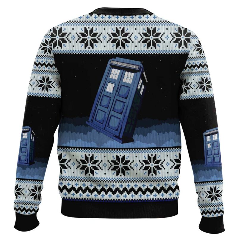 Hooktab London Police Box Doctor Who Ugly Christmas Sweater Hooktab London Police Box Doctor Who Ugly Christmas Sweater