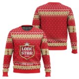 Hooktab Lone Star Beer Ugly Christmas Sweater