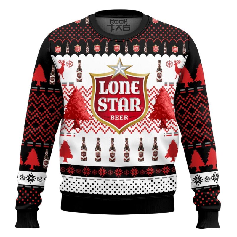 Hooktab Lone Star Brews Ugly Christmas Sweater Hooktab Lone Star Brews Ugly Christmas Sweater