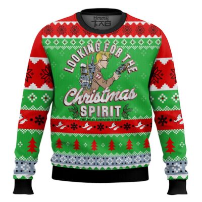 Hooktab Looking For Christmas Spirit Ghostbusters Ugly Christmas Sweater