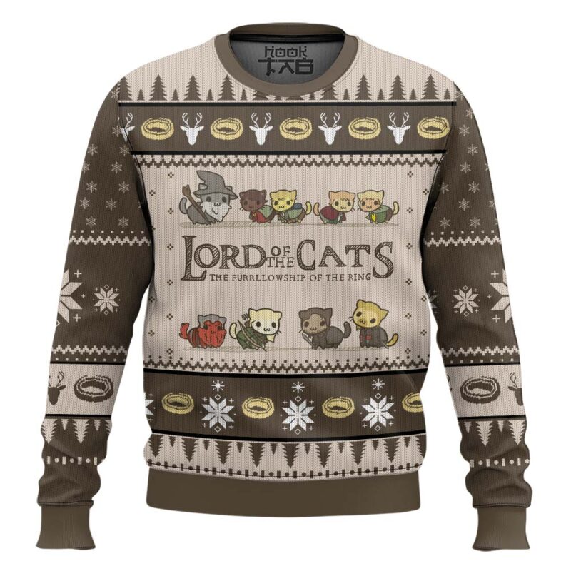 Hooktab Lord Of The Cats Ugly Christmas Sweater
