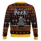 Hooktab Lord Of The Ring, You Shall Not Peek At Your Presents Ugly Christmas Sweater