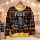 Hooktab Lord Of The Ring, You Shall Not Peek At Your Presents Ugly Christmas Sweater