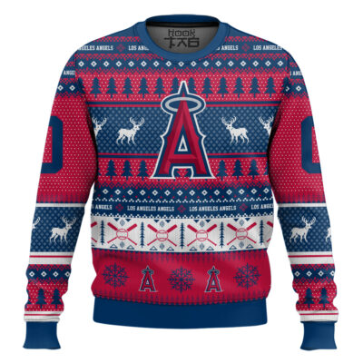 Hooktab Los Angeles Angels - Custom Name And Number Ugly Sweater