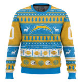 Hooktab Los Angeles Chargers - Custom Name And Number Ugly Sweater