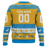 Hooktab Los Angeles Chargers - Custom Name And Number Ugly Sweater