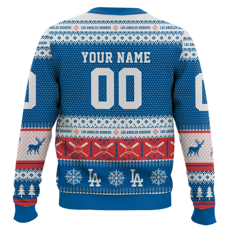 Hooktab Los Angeles Dodgers - Custom Name And Number Ugly Sweater Hooktab Los Angeles Dodgers - Custom Name And Number Ugly Sweater