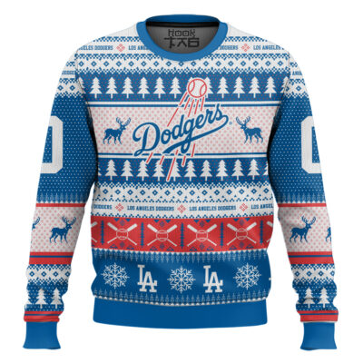 Hooktab Los Angeles Dodgers - Custom Name And Number Ugly Sweater