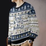 Hooktab Love Actually Is All Around Ugly Christmas Sweater