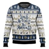 Hooktab Love Actually Is All Around Ugly Christmas Sweater