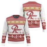Hooktab Love Beer Rainier Beer Ugly Christmas Sweater