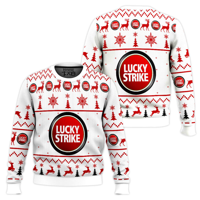 Hooktab Lucky Strike Ugly Christmas Sweater Hooktab Lucky Strike Ugly Christmas Sweater