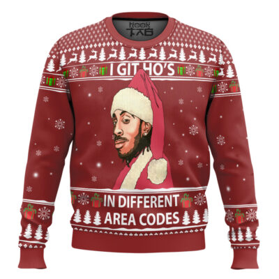 Hooktab Ludacris I Got Ho’s In Different Area Codes Ugly Christmas Sweater