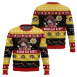 Hooktab Luffy I Want To Eat Meat One Piece Ugly Christmas Sweater
