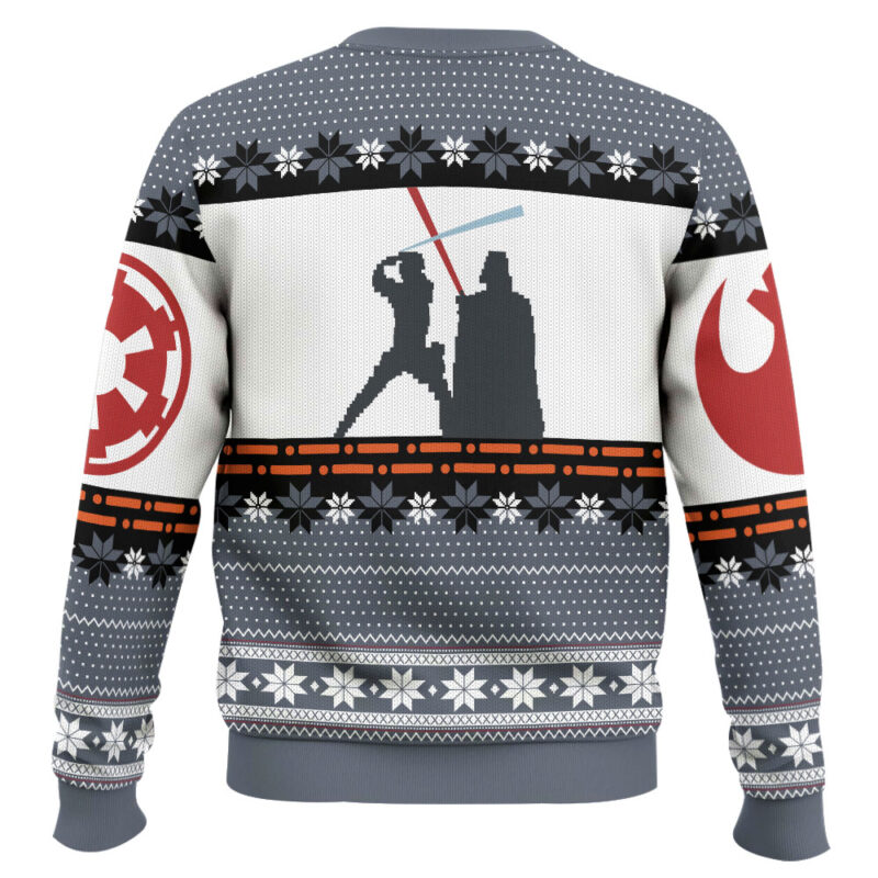 Hooktab Luke vs Vader Star Wars Ugly Christmas Sweater Hooktab Luke vs Vader Star Wars Ugly Christmas Sweater
