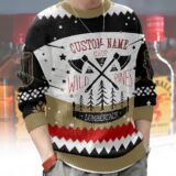 Hooktab Lumberjack Chop Wild Pines - Custom Name Ugly Christmas Sweater